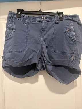 torrid Washed Slate Blue Roll-Cuff Cargo Shorts